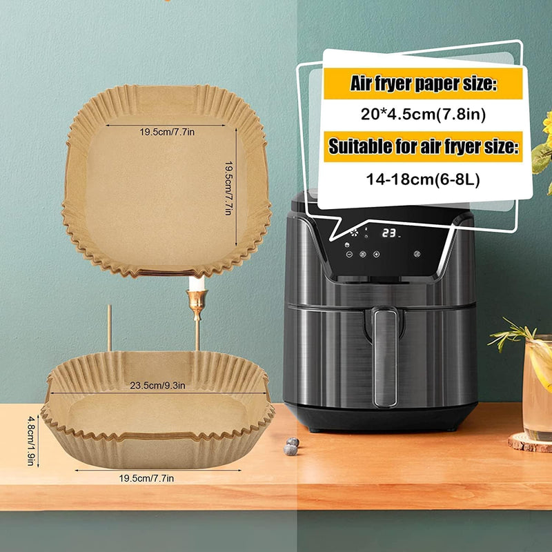 Disposable Air Fryer Liners - 100 Non-stick Parchment Sheets 63inch Round