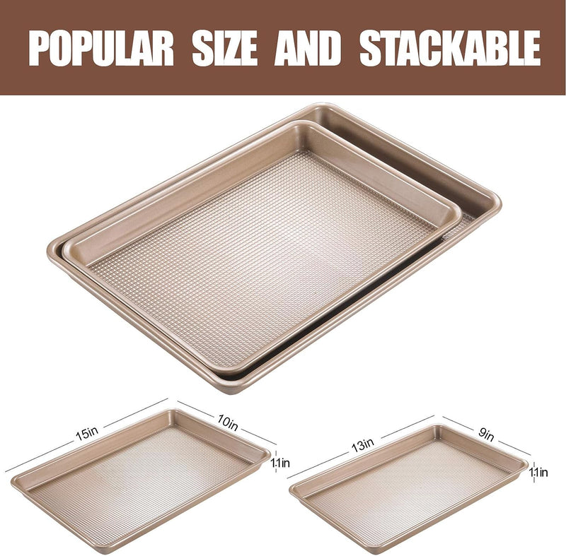 JOHO BAKING Cookie Sheet Baking Pan Set - Nonstick 2 Piece Bakeware