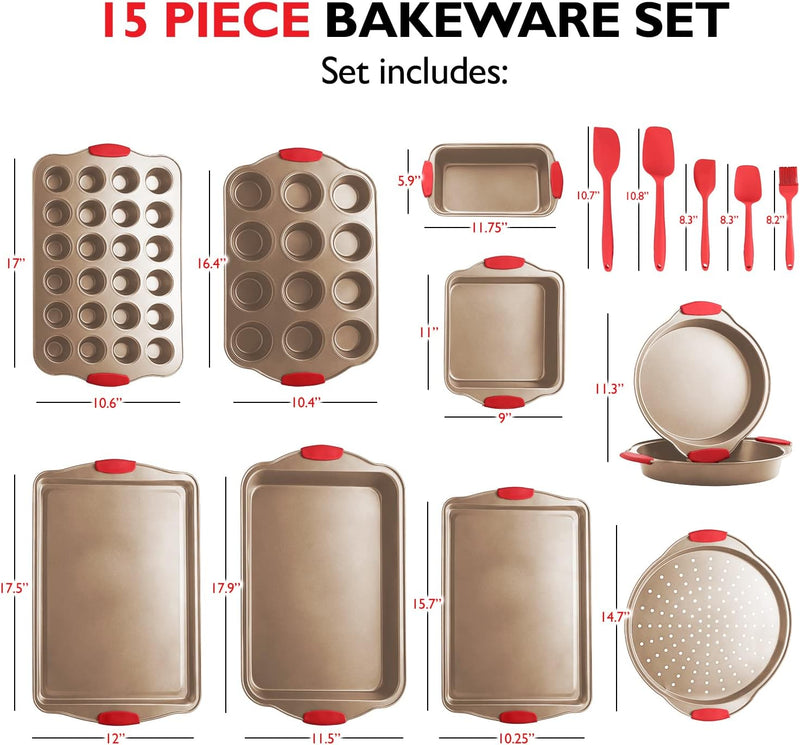 39-Piece Nonstick Bakeware Set with Utensils in Black