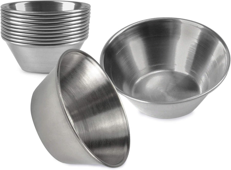 Stainless Steel Round Sauce Cups - Commercial Grade 24 Pack