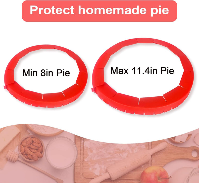 incl spacesAdjustable Silicone Pie Crust Shield 2-Pack - BPA-free Dishwasher Safe Blue