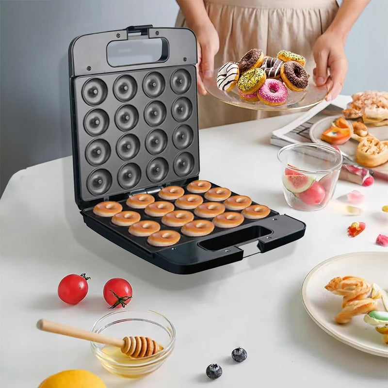 1400w Mini Donut Maker Machine for Family Gatherings and Dessert Making - Black