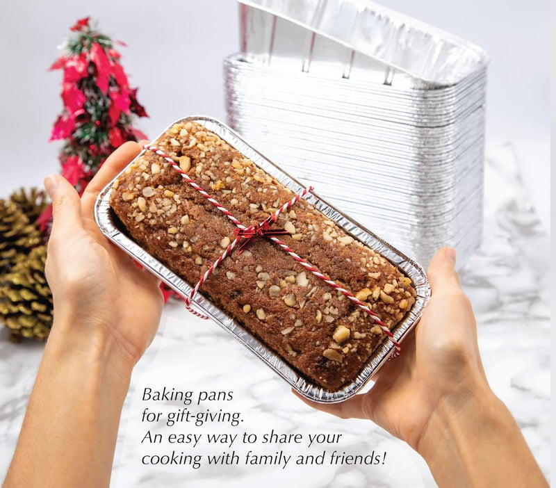 55 Pack Aluminum Foil Mini Loaf Pans - Disposable for Baking Bread Cake  Meat