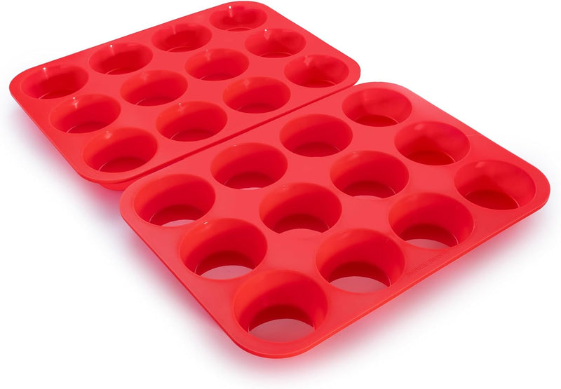 Silicone Muffin Pans - 6 Cup Jumbo Set of 2 Professional Use