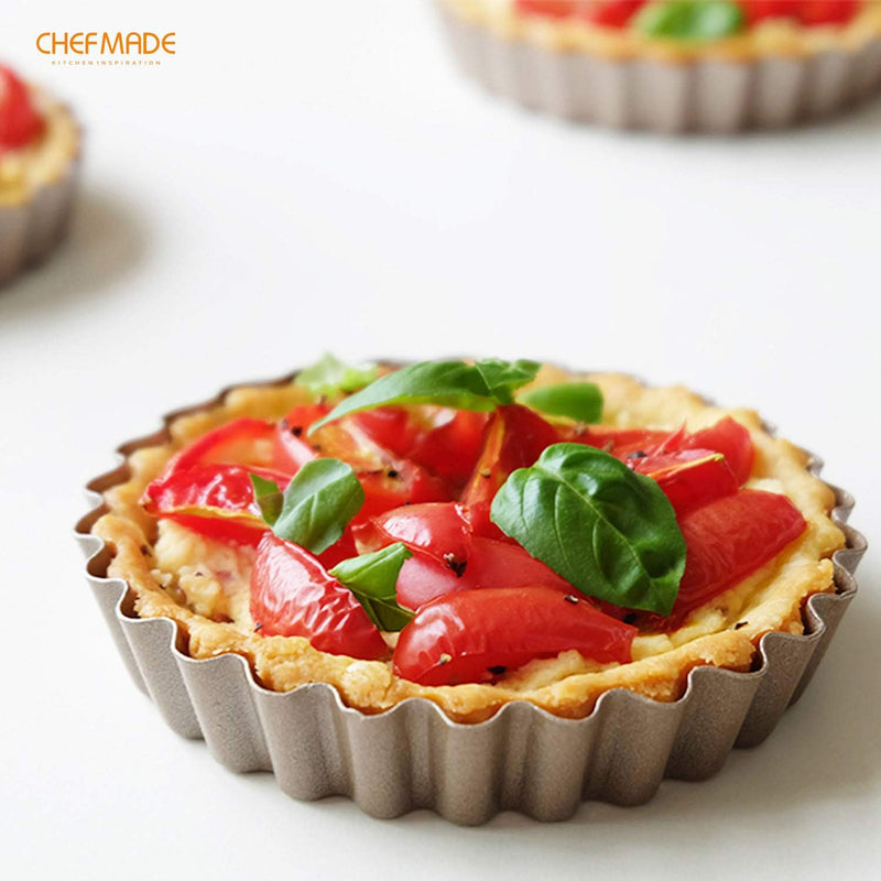 Chefmade 95 Non-Stick Tart Pan with Removable Bottom - Champagne Gold
