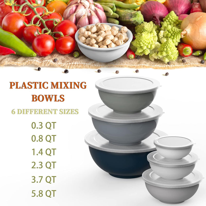 Umite Chef 18-Piece Nesting Mixing Bowl Set with Airtight Lids - Khaki