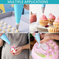 Piping Bags and Tips Set, Cake Decorating Supplies for Baking with Reusable Pastry Bags, Silicone Rings,Standard Converters,Cake Tools Cookie Icing Cakes Cupcakes
