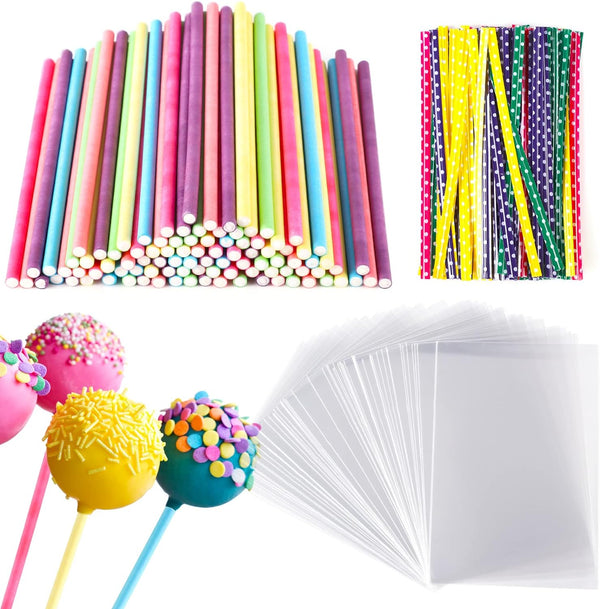 400 White Cake Pop Sticks - 4 and 6 Inch - for Cake Toppers Chocolates Cookies Halloween Candy Melt Pops