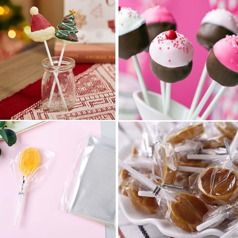 Cake Pop Treat Bag Set - 300PCS Including Parcel Bags Treat Sticks and Twist Ties