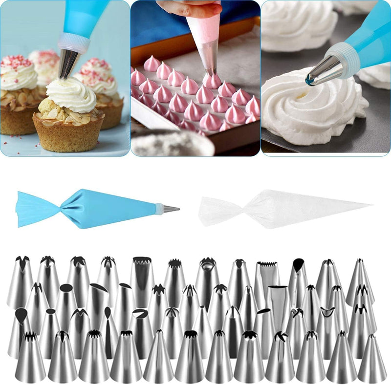 Baking Set for Beginners - 206 PCS Cake Decorating Supplies Kit with Turntable and Piping Tips - Cake Lovers Must-Have