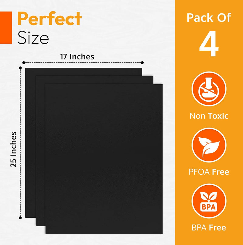 2-Pack Large Non-Stick Oven Liners - 17x 25 BPA  PFOA Free