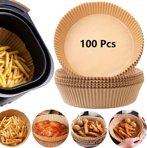 Disposable Air Fryer Liners - 100 Non-stick Parchment Sheets 63inch Round