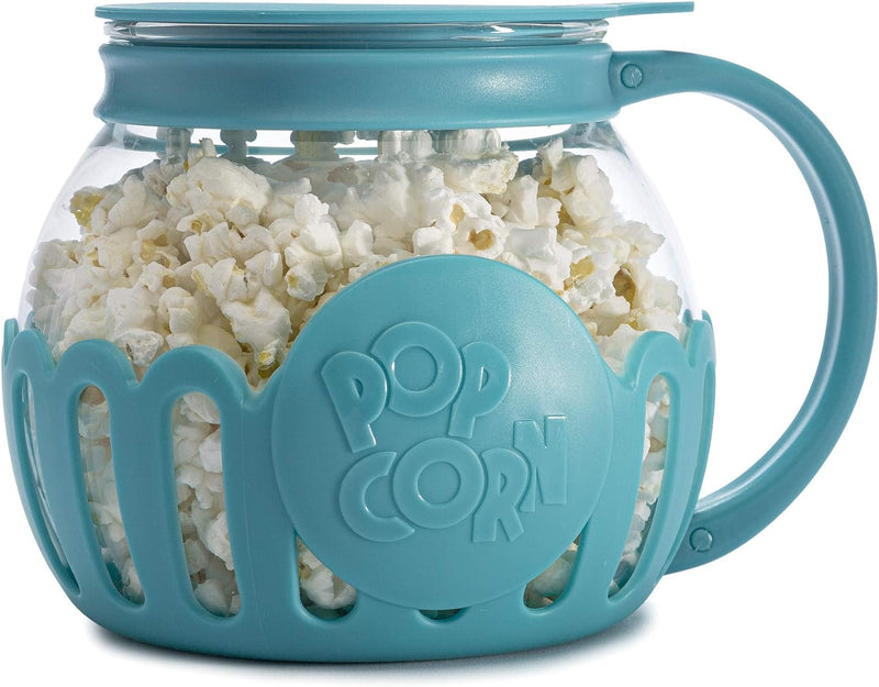 Ecolution Micro-Pop Microwave Popcorn Popper - Temperature Safe with 3-in-1 Lid BPA-Free Dishwasher Safe 15-Quart Pink