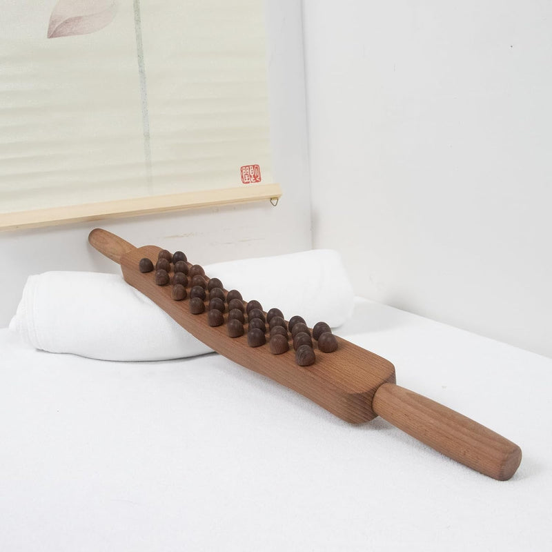 Goodtar Mushroom Massager Wood Therapy Mushroom Wood Tool Colombian Wood Therapy Mushroom Wood Therapy (34 Beads)