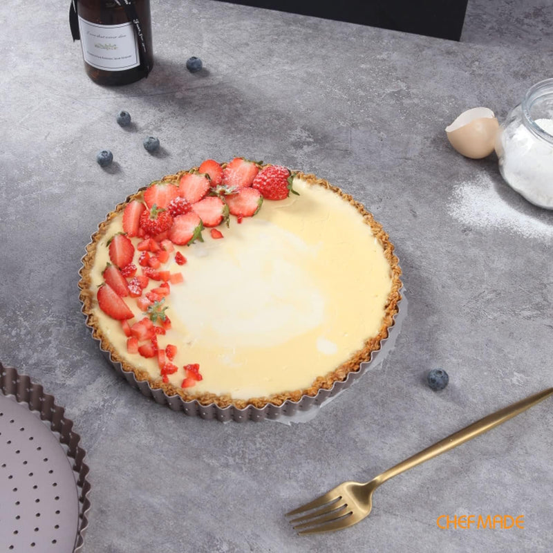 Chefmade 95 Non-Stick Tart Pan with Removable Bottom - Champagne Gold