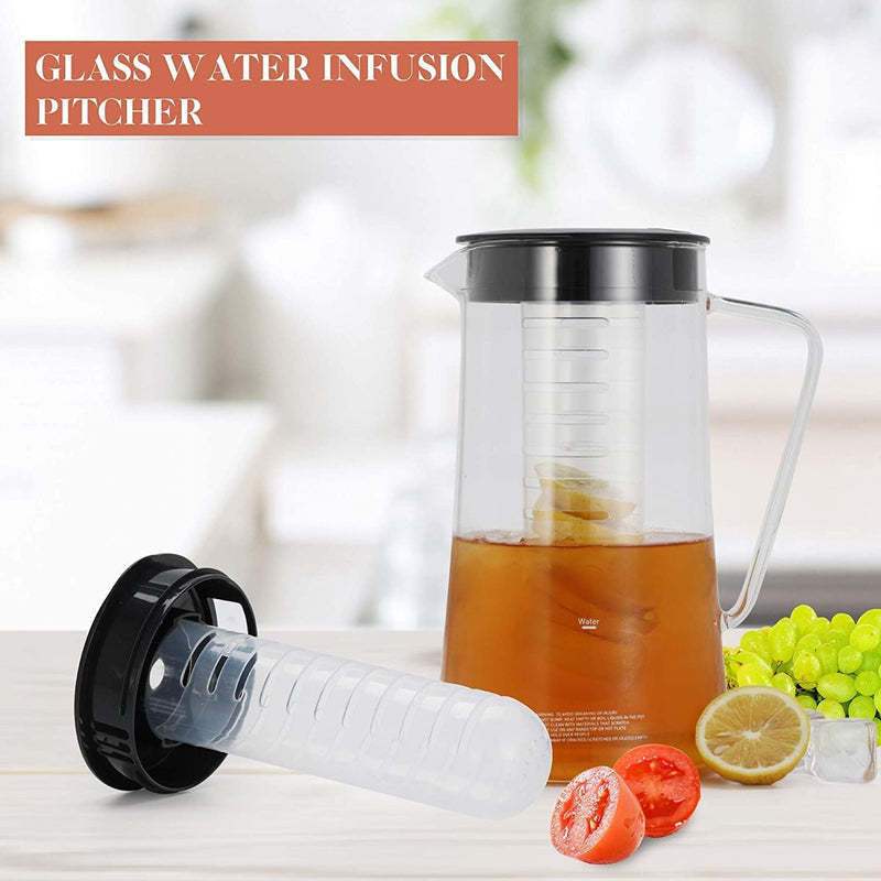 Iced Tea Maker with 88 Ounce Glass Pitcher, Iced Tea Coffee Machine, Tea Makers for Iced Tea, Lattes, Lemonade and Flavored Water, Sliver