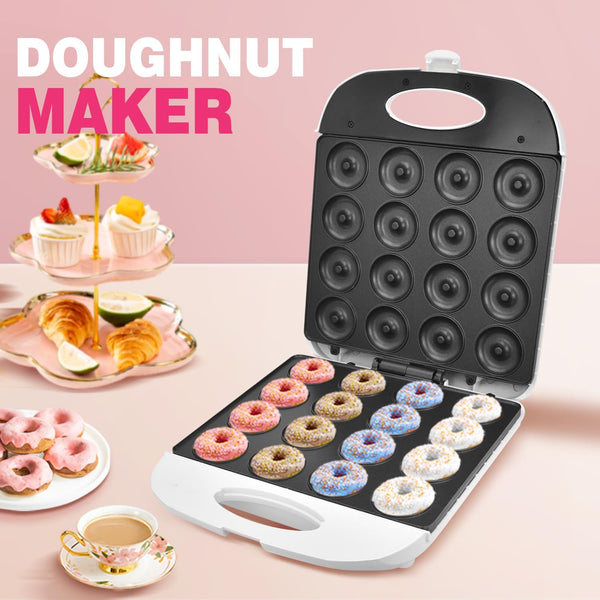 1400W Mini Donut Maker - Non-Stick Electric Doughnut Machine for 16 Mini Donuts Perfect for Breakfast Snacks  Desserts