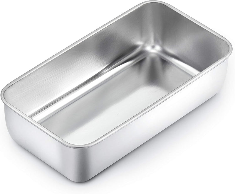 TeamFar Loaf Pans - Set of 2 Stainless Steel Baking Pans for Bread and Meatloaf - Oven  Dishwasher Safe