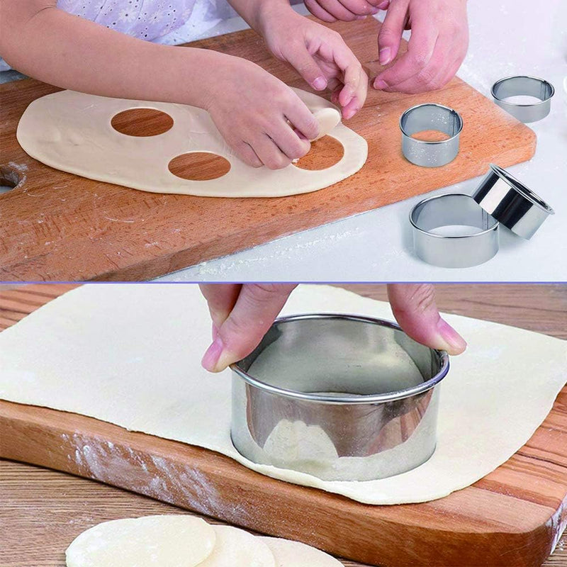 12-Piece Stainless Steel Biscuit Cutter Set for Pastries and Donuts