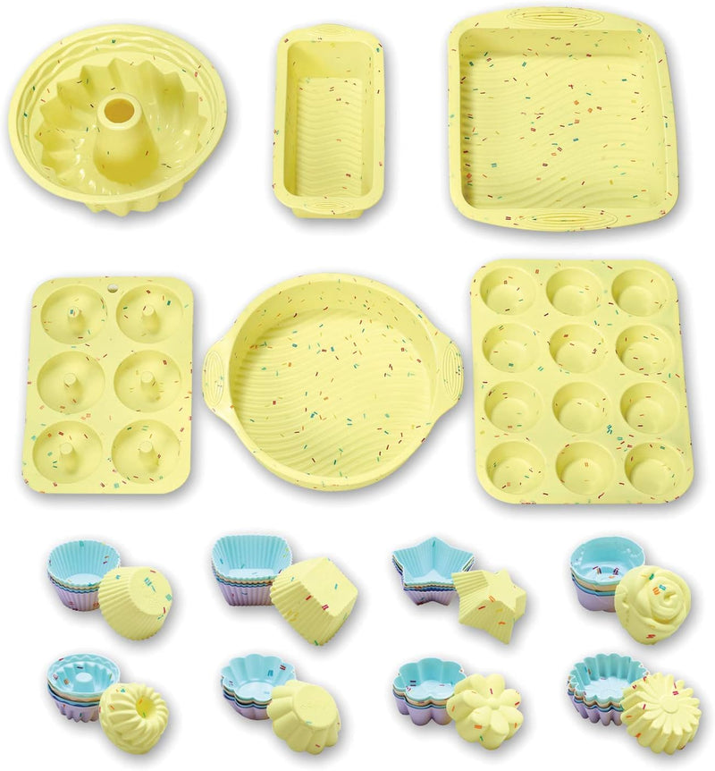 46-Piece Silicone Bakeware Set with Various Molds