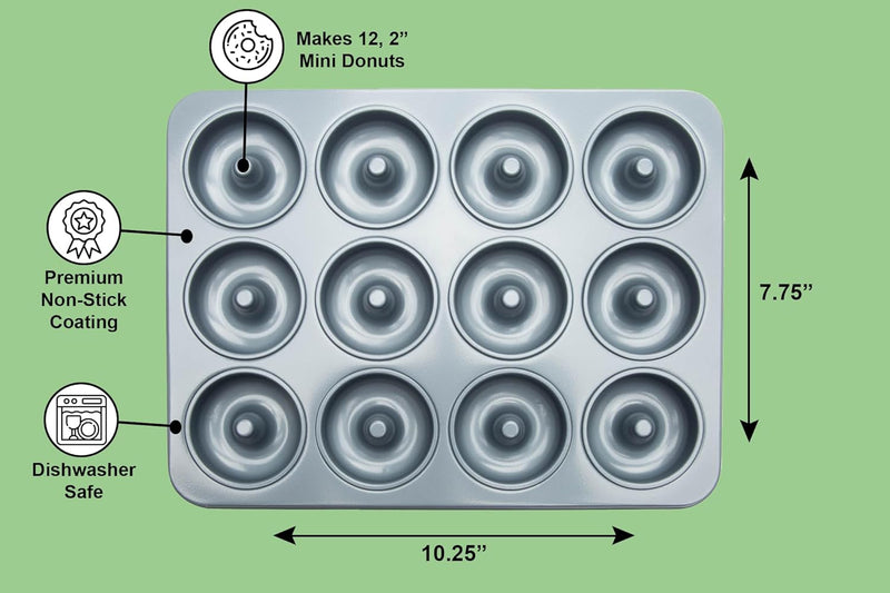 Non-Stick Mini Donut Pan - 12 Cavities