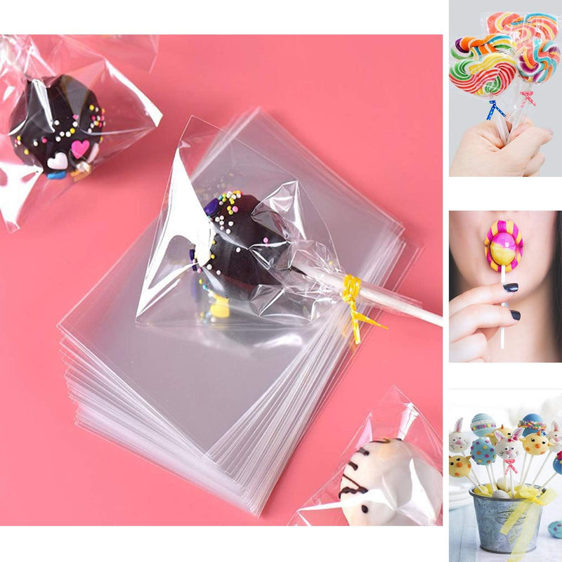 Cake Pop Treat Bag Set - 300PCS Including Parcel Bags Treat Sticks and Twist Ties