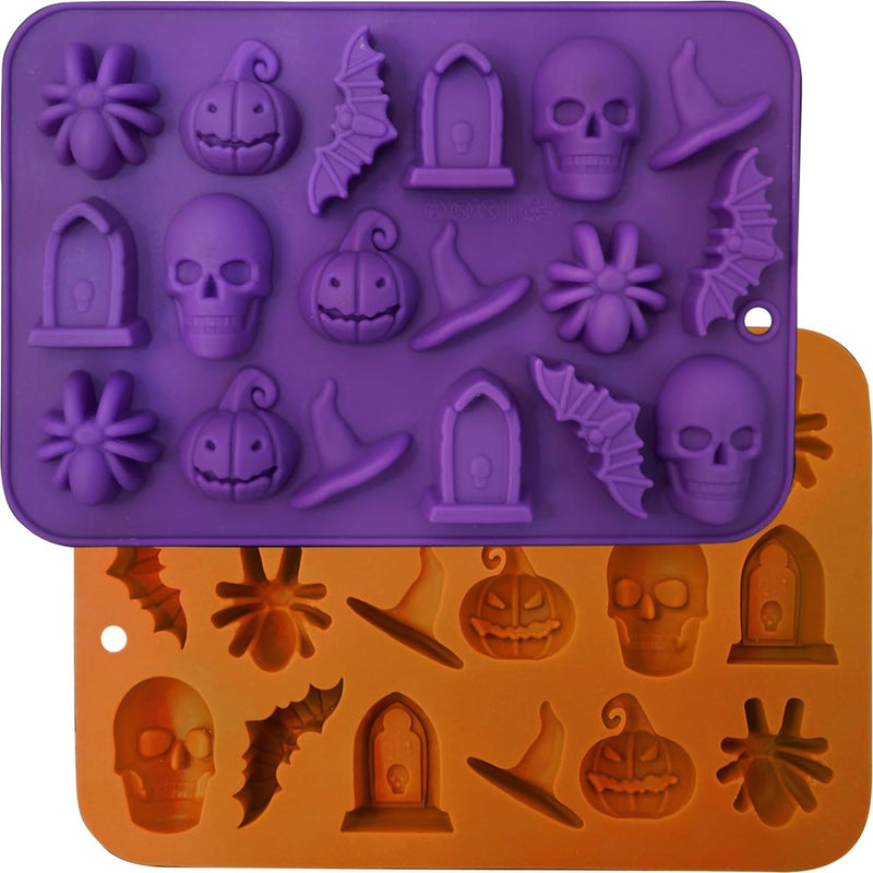 Silicone Gummy Bear Molds - 32PCS Non-stick Chocolate Fondant Mold with 18 Shapes for Candies and 4 Droppers - Dinosaur Donut and Animal Shaped - Including Clean Brush and Storage Box with Wrappers