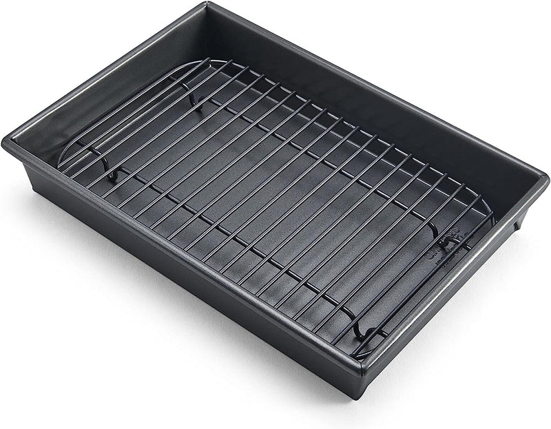 Chicago Metallic Petite Roast Pan with Rack - Grey 10x7