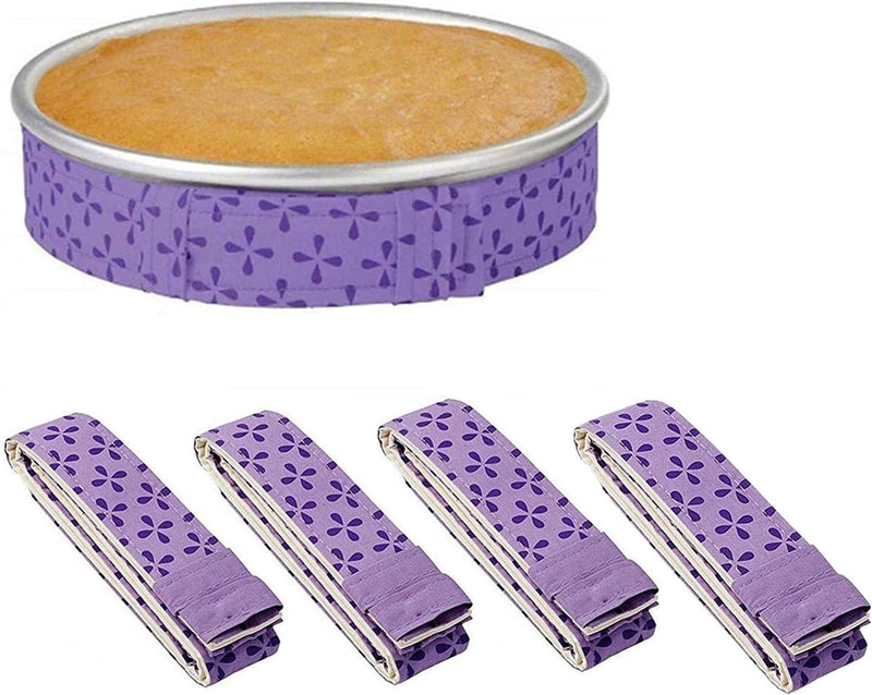 Winerming 4-Piece Cake Pan Strips - Keeps Cakes Level with Absorbent Cotton