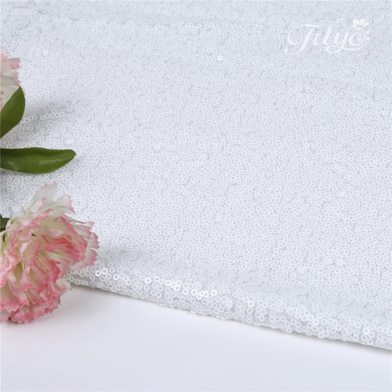 White Sequin Tablecloth - 60x120 Rectangle