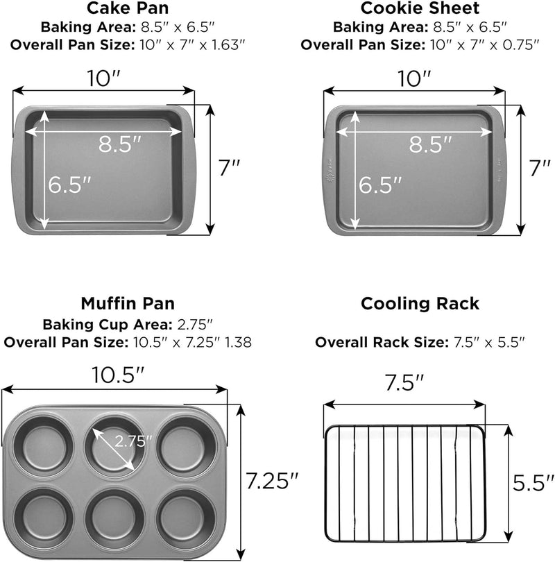 Ecolution 4-Piece Non-Stick Toaster Oven Bakeware Set - Carbon SteelCopper