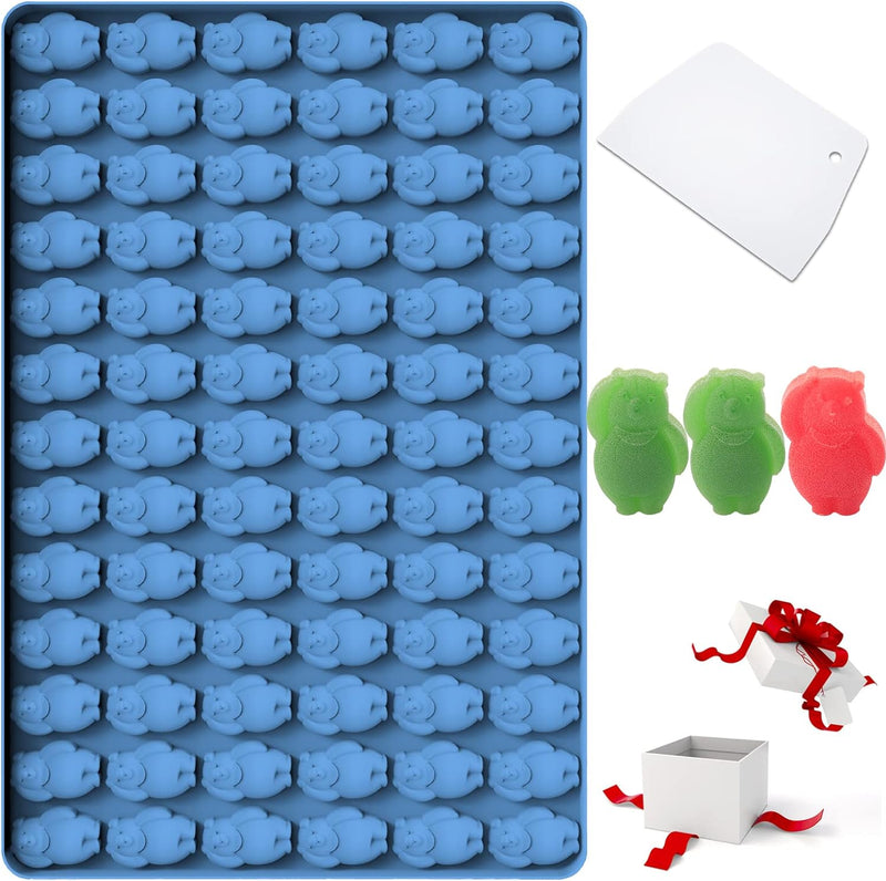 77 Gingerbread Man Silicone Molds - Food Grade for Baking Pudding Candy - with Baking Scraper