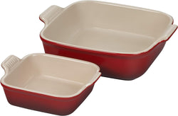 Le Creuset Heritage Square Dish Set - Small 05 qt  Medium 2 qt Cerise