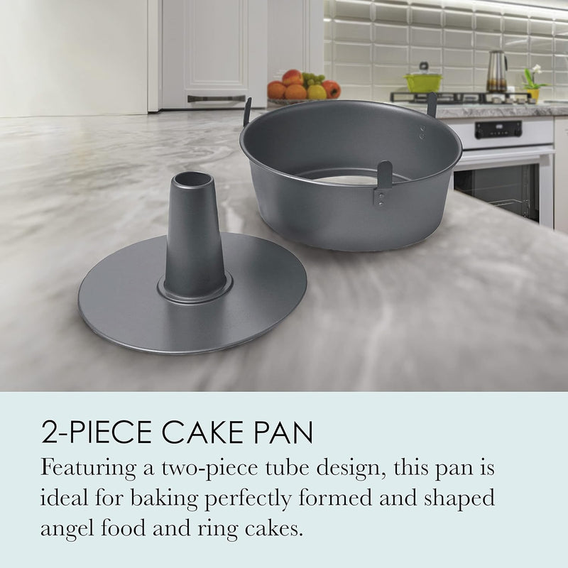 Chicago Metallic 2-Piece 95 Angel Food Cake Pan with Feet