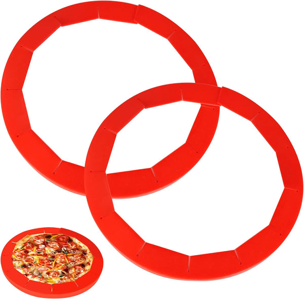 Adjustable Silicone Pie Crust Protector Red 2 PCS - Fits 8-115 Inch Pies