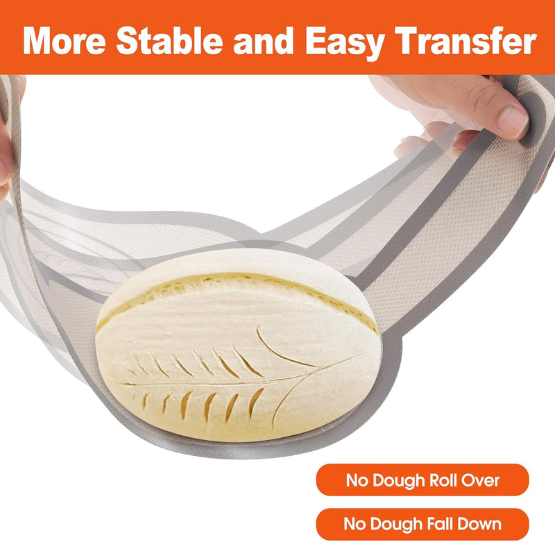 Silicone Bread Sling Dutch Oven - Non-Stick  Easy Clean Baking Mat with Long Handles and Grey Dough Liner