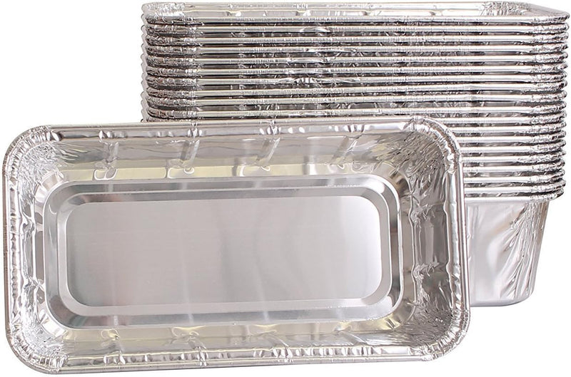 20 Pack Aluminum Loaf Pans - Heavy Duty Disposable Bread Pans 2 lb for Baking and Serving 85 x 45 x 25 - Max 240C