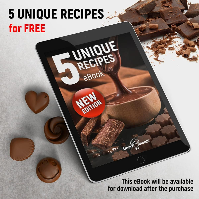 Silicone Chocolate Candy Molds Set - 6 pack  Free Recipes Ebook