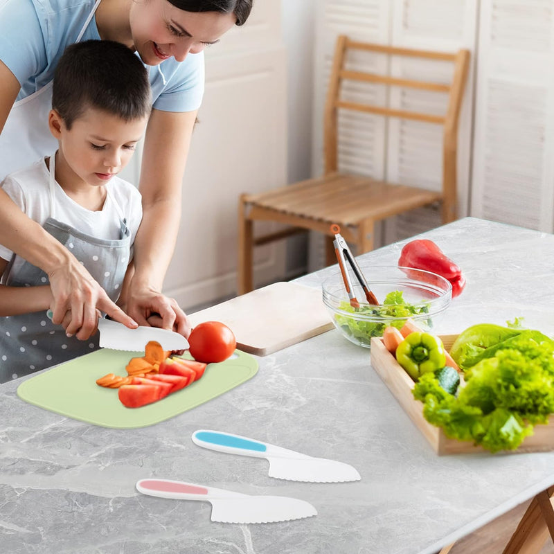 HOTEC Kids Baking Set with Nylon Knives Cutting Board Silicone Spoon Spatula and Cupcake Mold - BPA Free