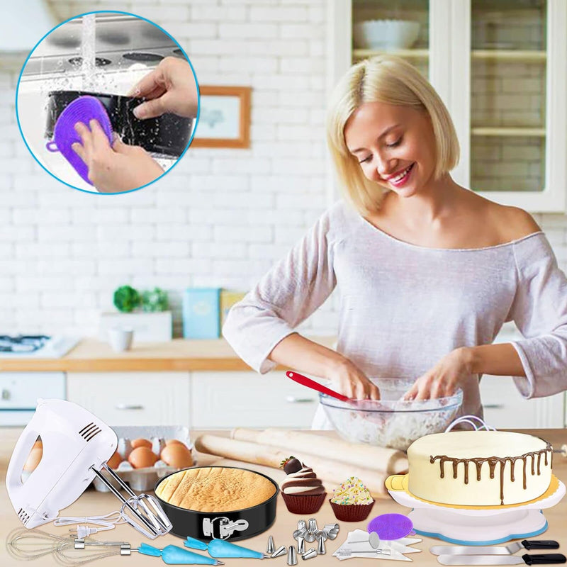 238 Piece Cake Decorating Set with Electric Hand Mixer Bowls and Pans