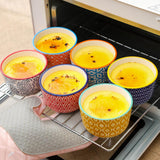 Selamica Ceramic 8 Oz Ramekins, Creme Brulee Ramekins, Oven Safe Baking Dishes/Cups for Souffle Custard Pudding, Small Bowls for Ice Cream Dip, Set of 6, Assorted Colors