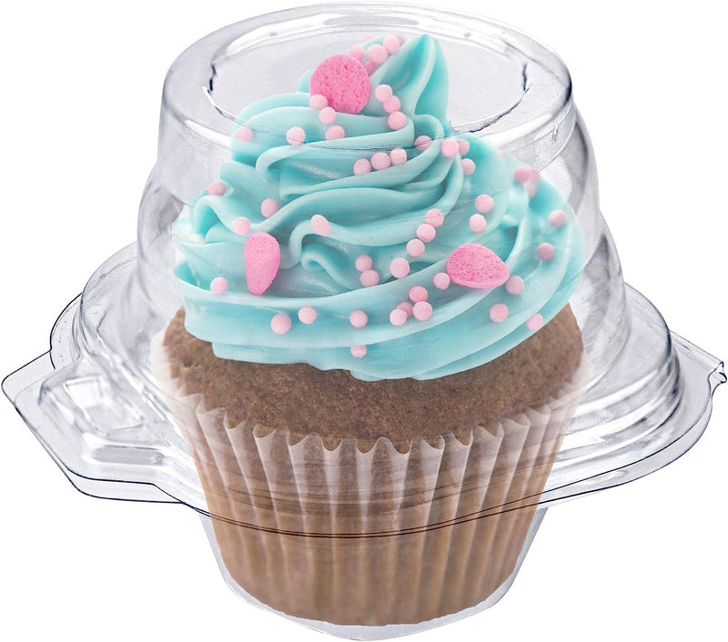 Clear Plastic Cupcake Containers with Dome Lid 100 Count - BPA-Free