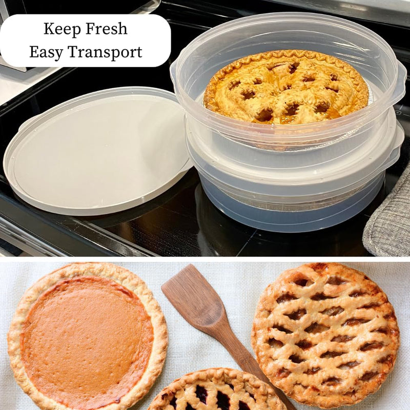 Evelots 2-Piece Pie Keeper Set - Clear Plastic Containers for 10-Inch Cakes Pies and Pastries