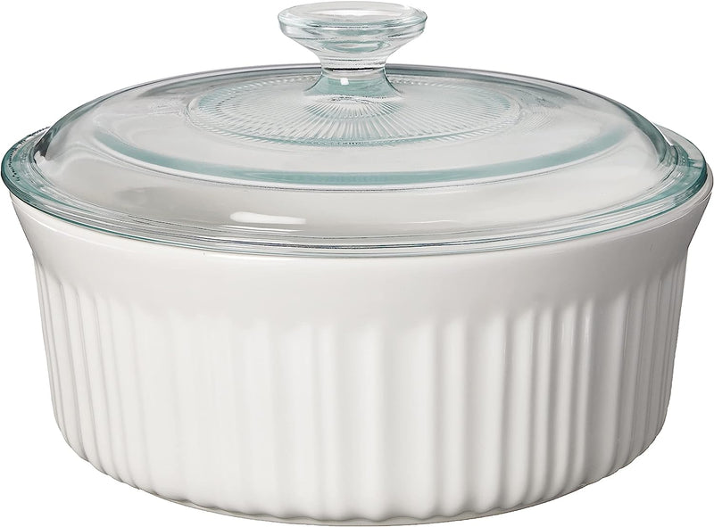 CorningWare French White 7-Pc Ceramic Bakeware Set with Lids Chip  Crack Resistant Stoneware Dish