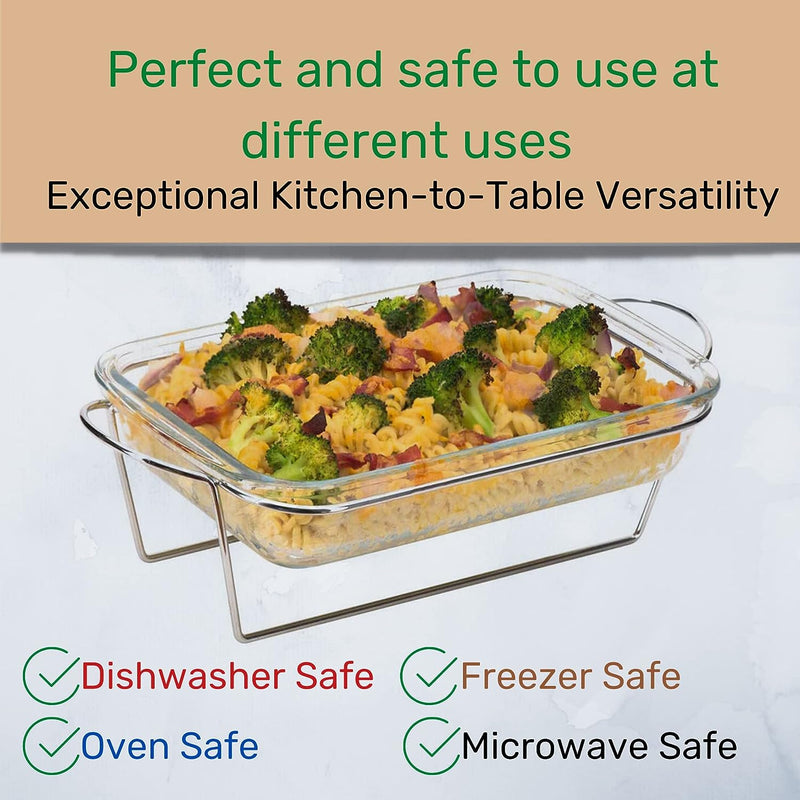 3-Piece Glass Casserole Bakeware Set - Durable  Microwave Safe