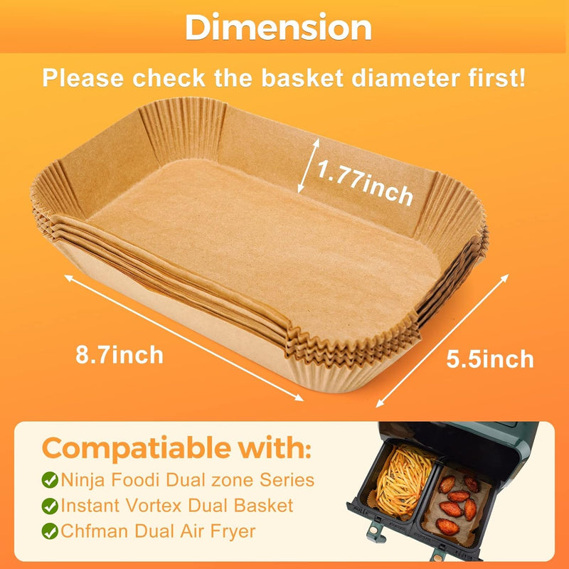 Air Fryer Disposable Parchment Liners - 125 Pack 8 Inch Non-Stick - for Airfryer Baskets Steaming  Microwaving