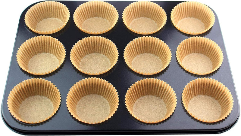 Eoonfirst Baking Cups - 200 Pcs - Natural Greaseproof Cupcake Liners