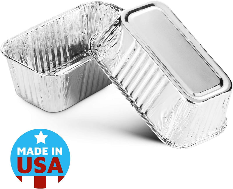 Aluminum Disposable Loaf Pans - Foil Bread Containers for Baking and Takeout - 50-Pack Bulk Pack