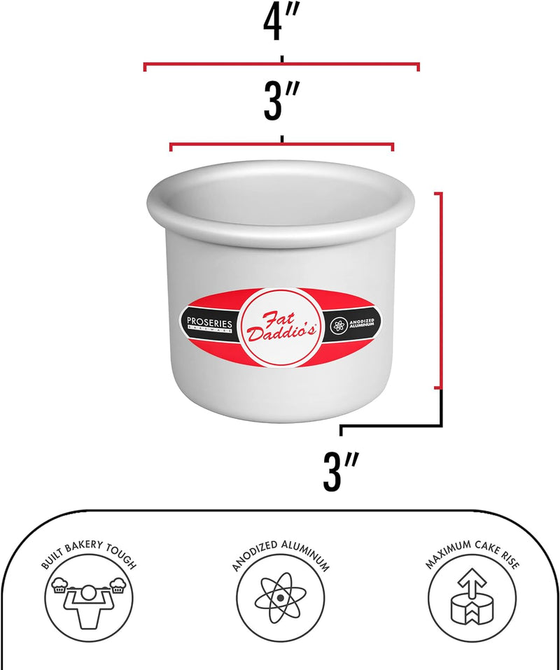 Fat Daddios 6x3 Inch Round Cheesecake Pan - Silver