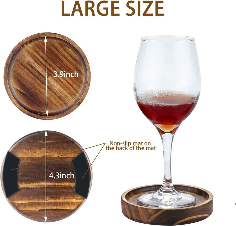 Wooden Coasters Set - Natural Wood Modern Home Decor 5-Piece 43 - Tabletop Drink Protection